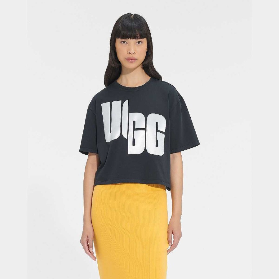 Femme UGG Collection RTW | T-shirt à logo Fionna Noir blanc