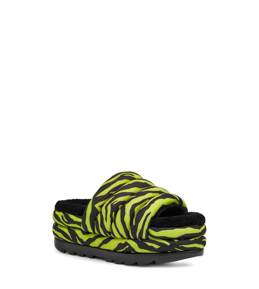 Femme UGG Sandales et Claquettes | Maxi Slide Imprimé Tigre Citron vert