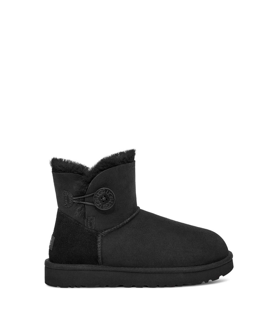 Femme UGG Bottes Classiques | Mini Bailey Button II, Ugg Noir