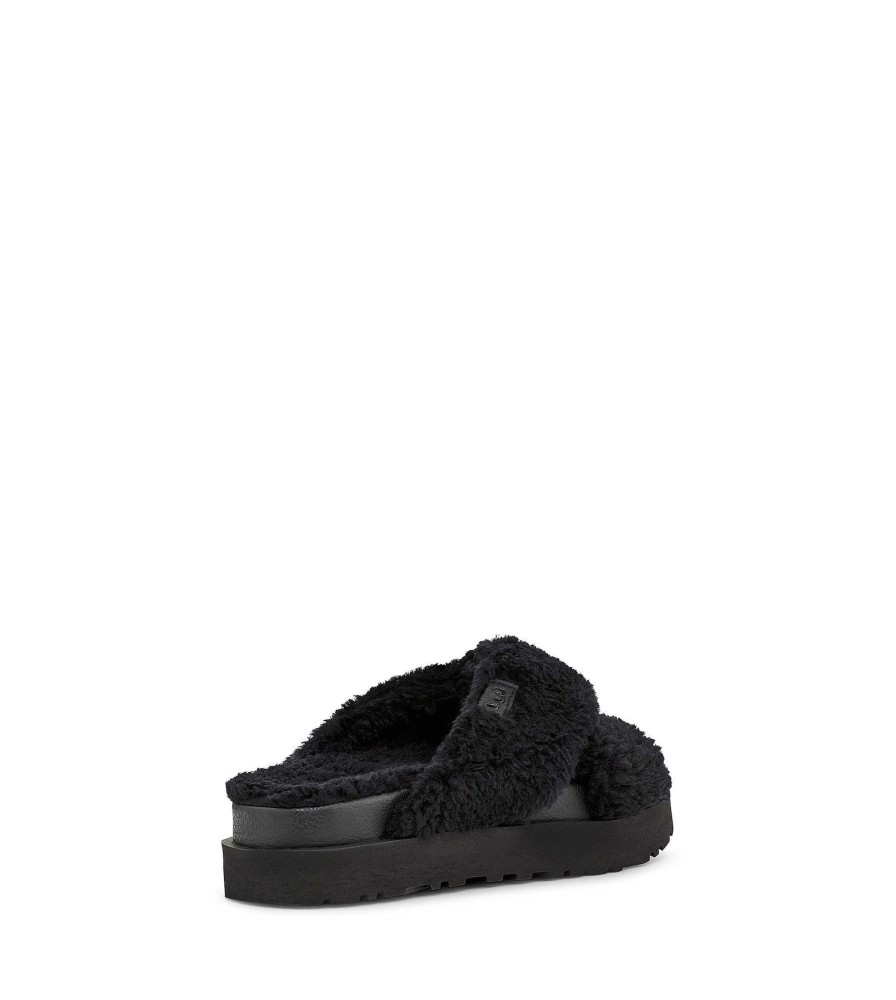 Femme UGG | Diapositive croisée en sucre Fuzz Noir