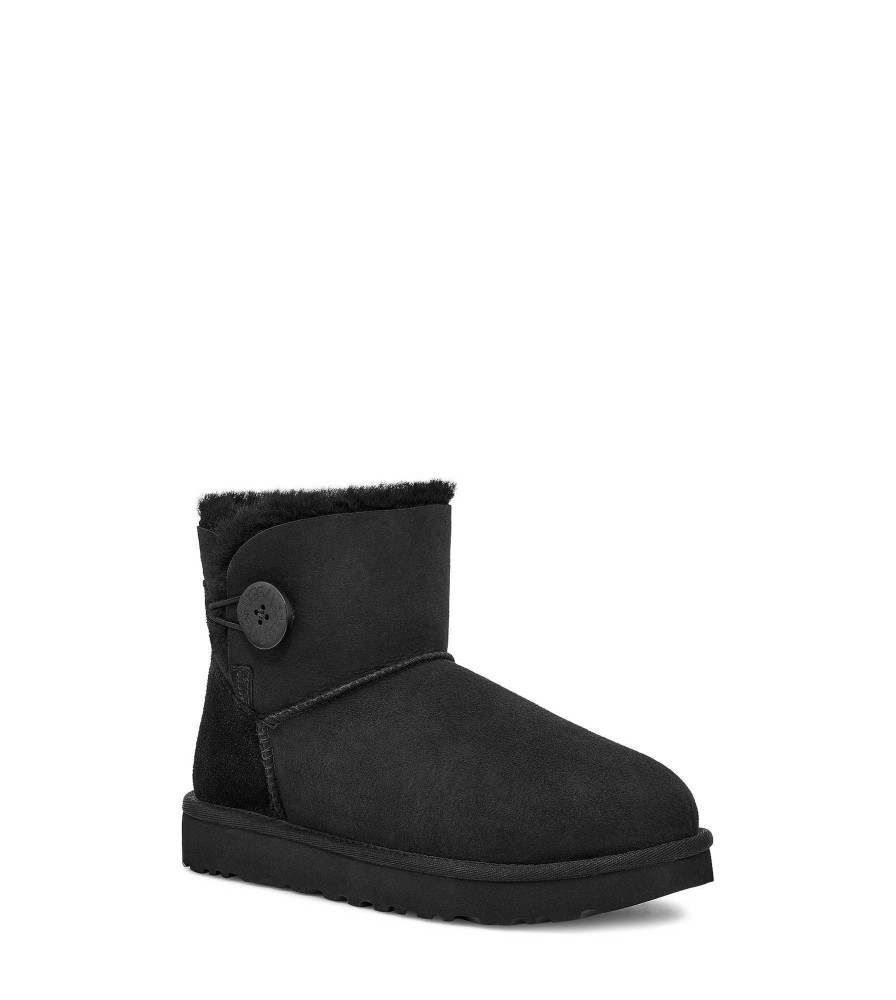 Femme UGG Bottes Classiques | Mini Bailey Button II, Ugg Noir