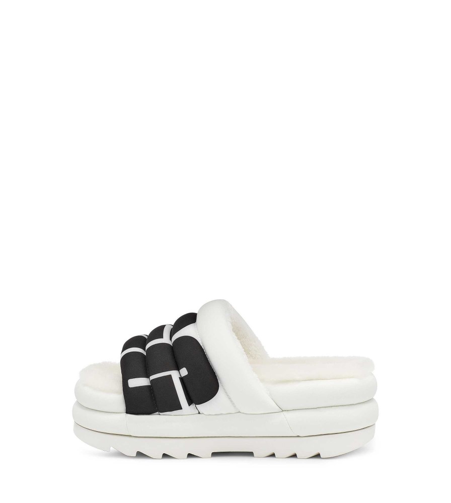 Femme UGG Sandales et Claquettes | Logo Maxi Slide Blanc