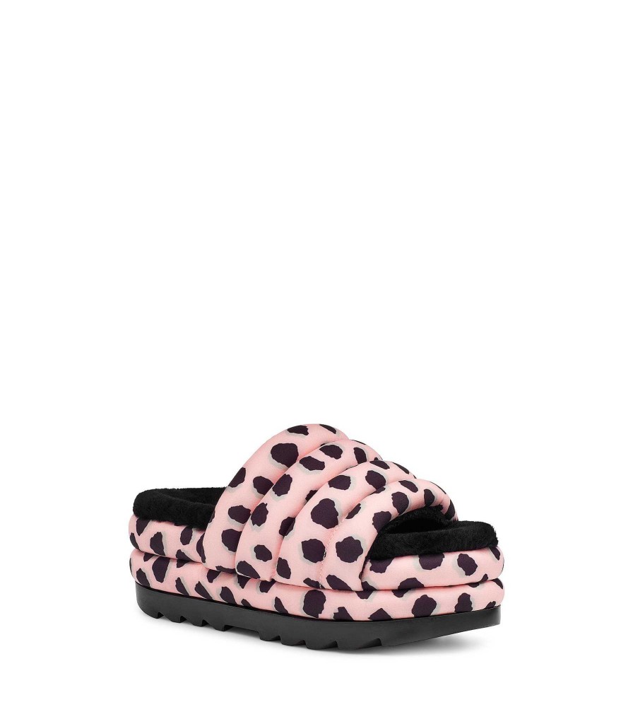 Femme UGG Sandales et Claquettes | Maxi toboggan imprimé guépard Pétoncle Rose