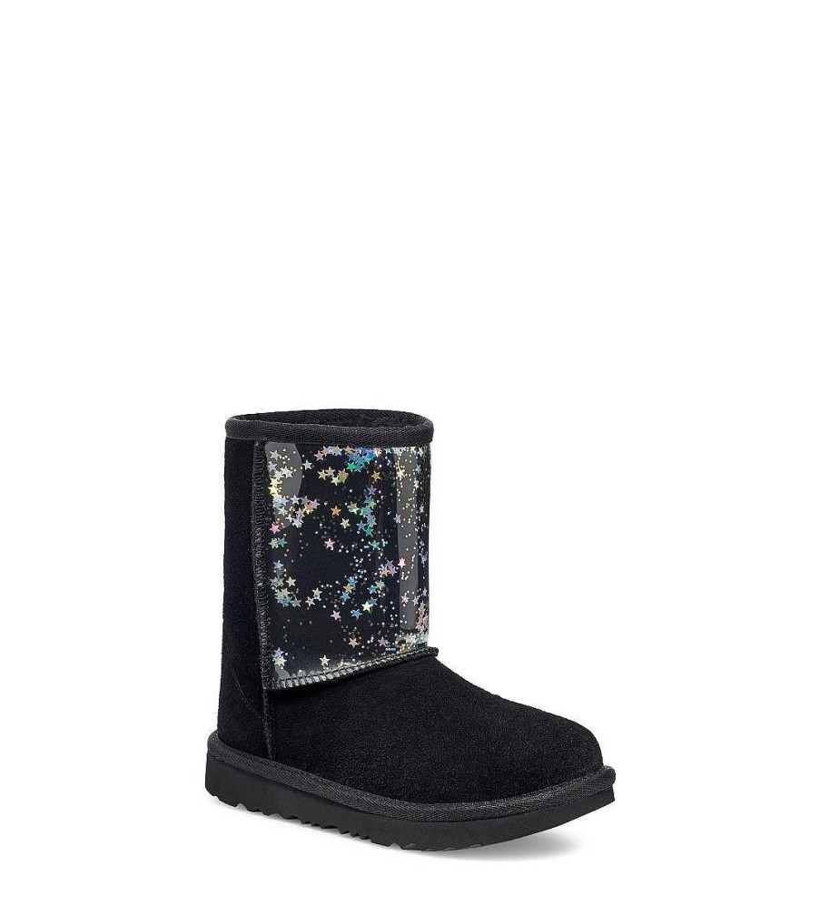 Enfants UGG Bottes | Paillettes transparentes Classic II Noir