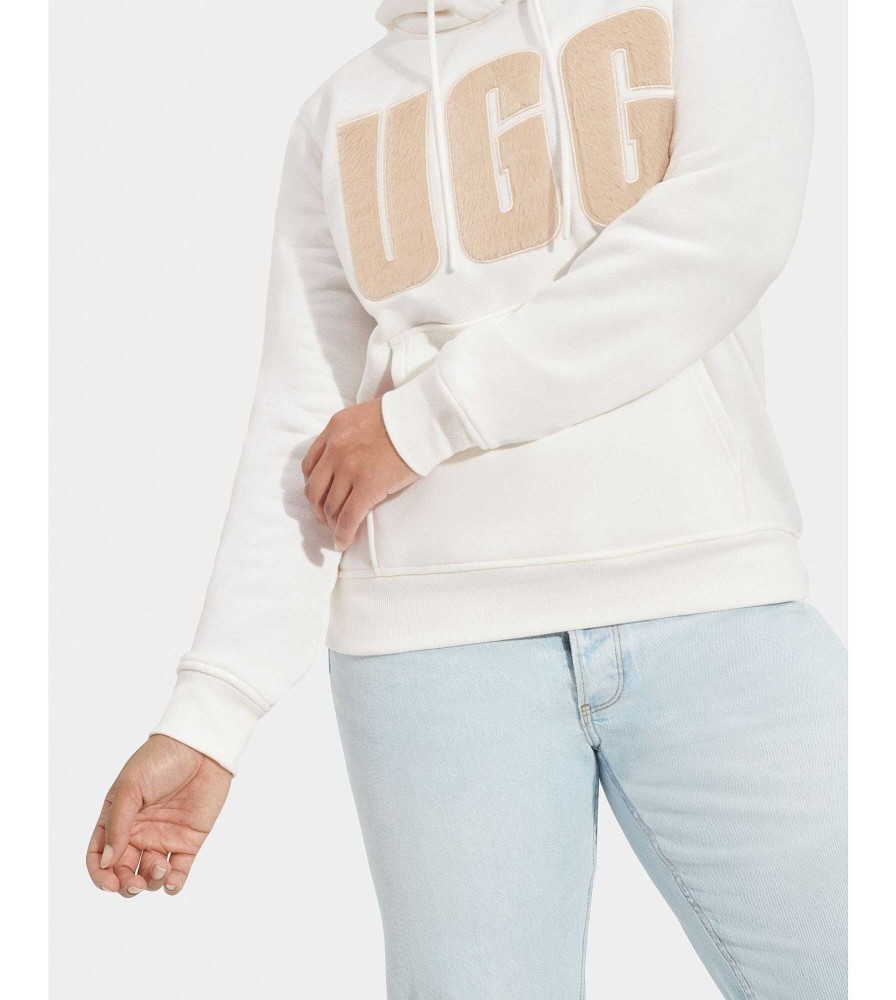 Femme UGG Collection RTW | Rey Uggfluff - Sweat à capuche avec logo Nimbus / Sable